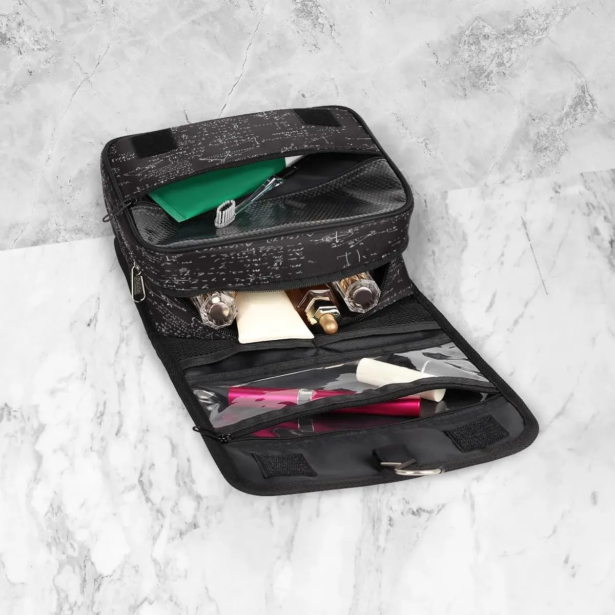 Beautiful Chemical Formulas Hanging Toiletry Bag Waterproof Makeup Cosmetic Bag Travel Bag Organizer for Accessories Shampoo Full Sized Container Travel-Essentials Toiletry Bag
