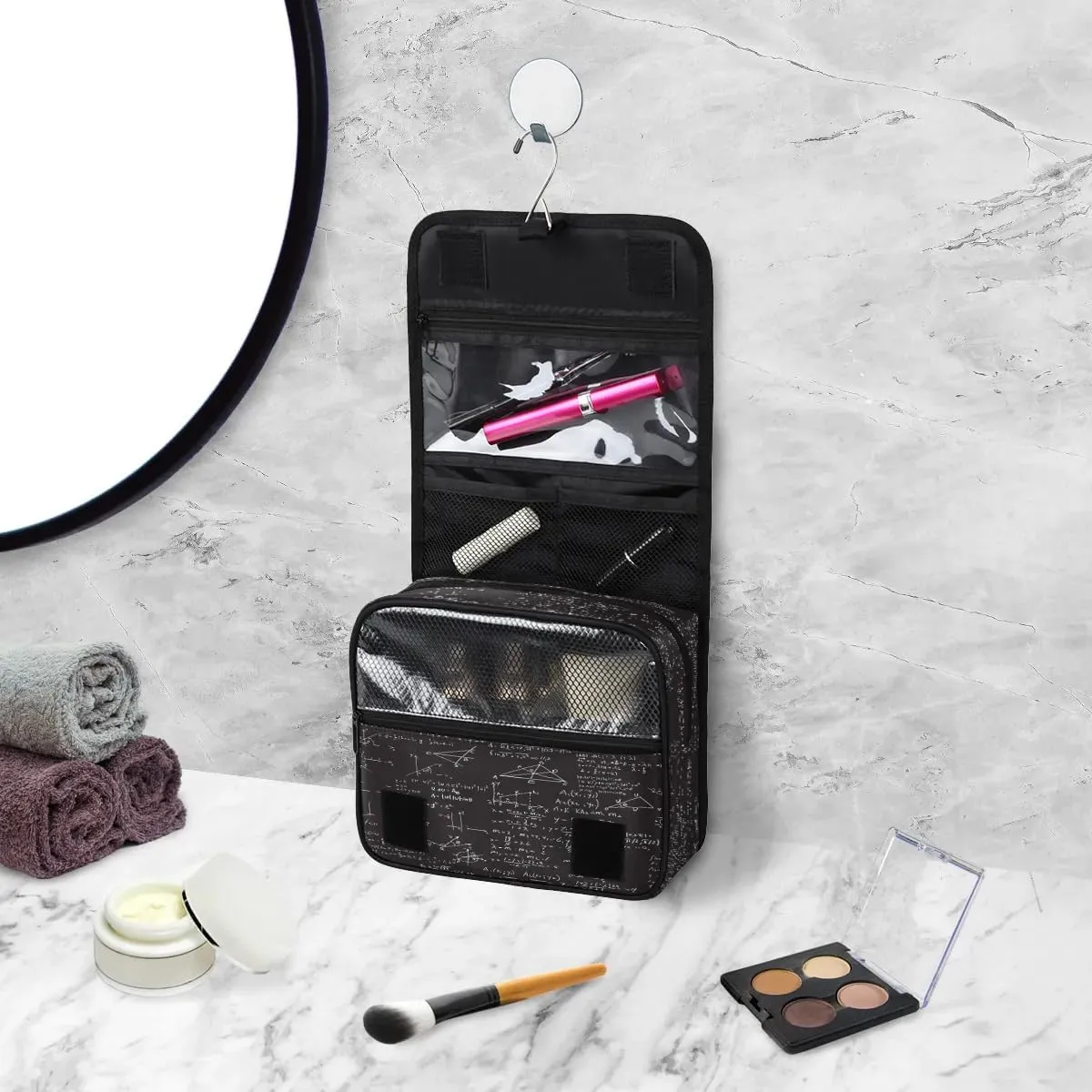 Beautiful Chemical Formulas Hanging Toiletry Bag Waterproof Makeup Cosmetic Bag Travel Bag Organizer for Accessories Shampoo Full Sized Container Travel-Essentials Toiletry Bag
