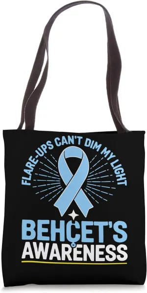 Behcets Disease Awareness Blue Ribbon Autoimmune Disease Tote Bag