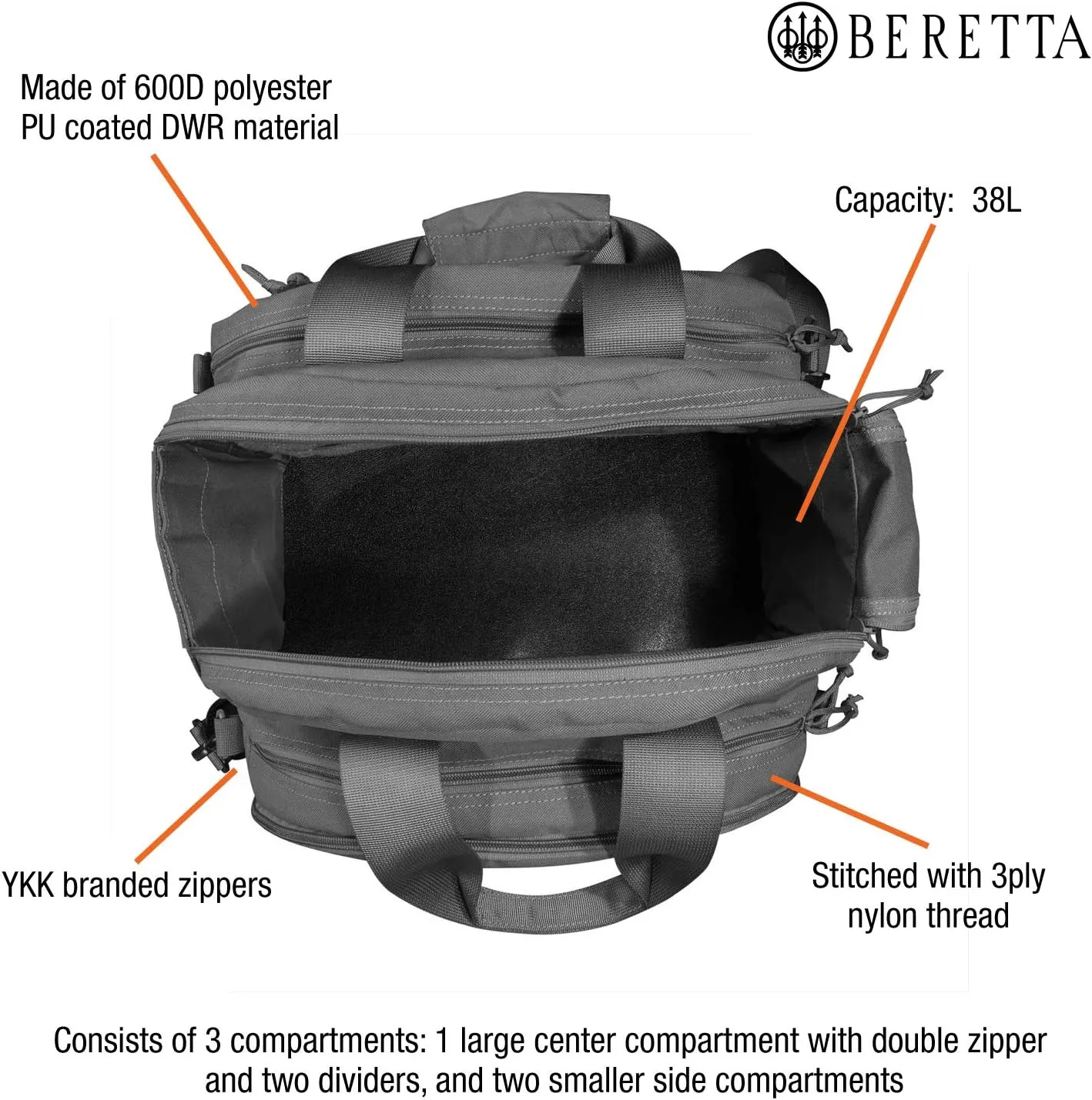 Beretta 38L Tactical High-Performance Easy-Access DWR Range Bag
