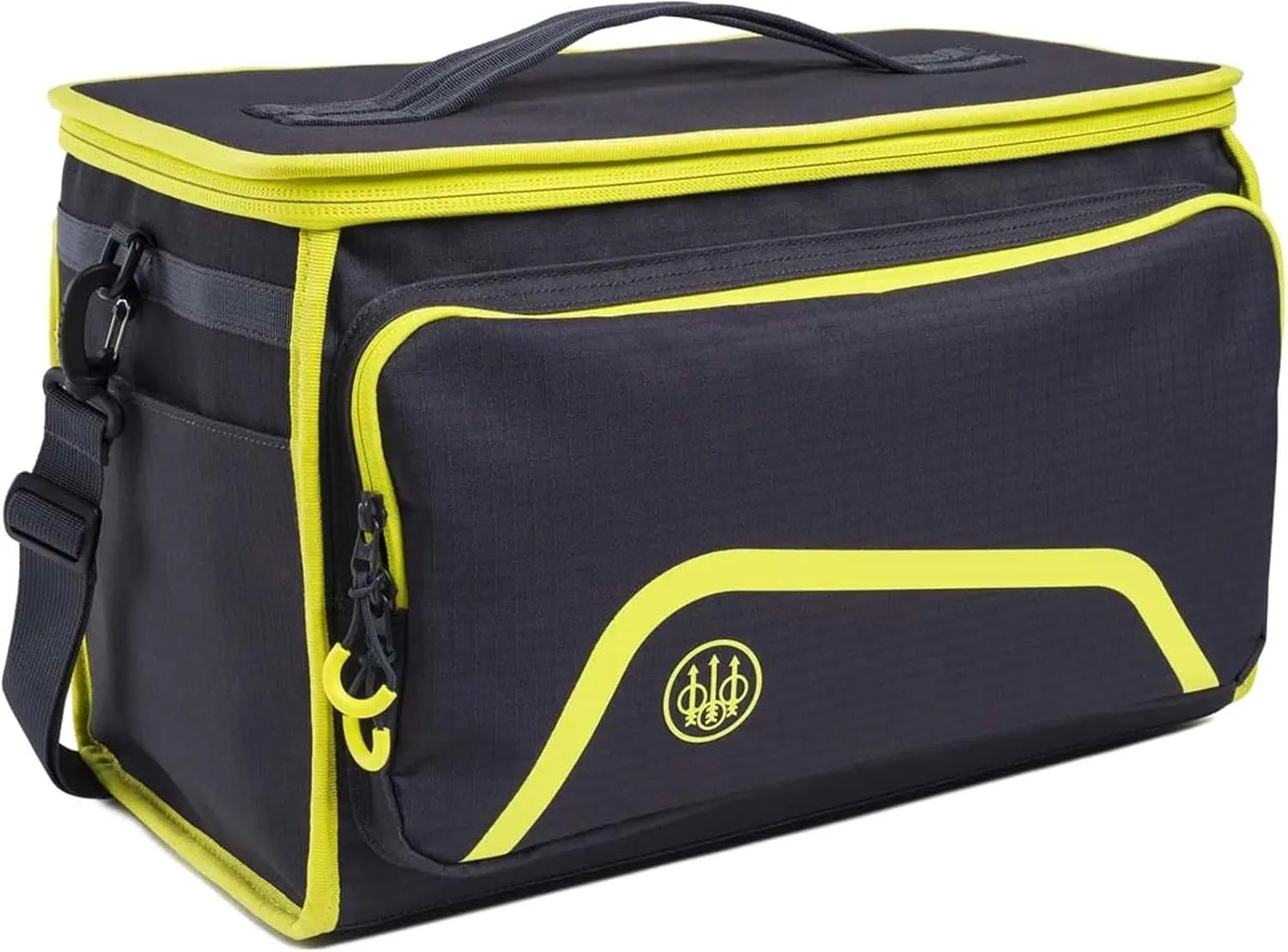 Beretta Challenge Durable Ripstop Lightweight Functional Versatile Outdoor Hunting Shooting Tactical Zippered Cartridge Bag with Convenient Carrying Handles, Ebony & Sulphur Spring