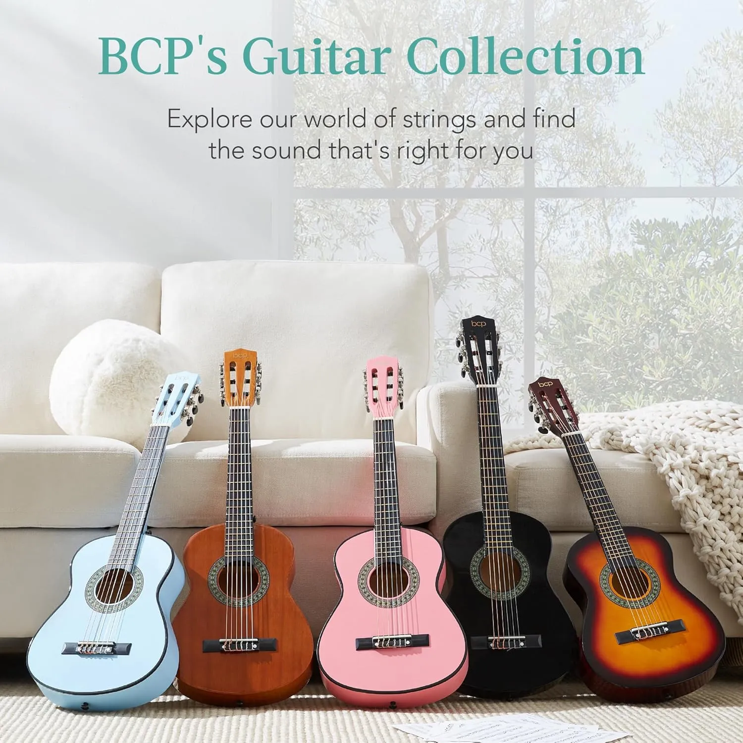 Best Choice Products 30in Beginners Acoustic Guitar, All-in-One Beginner Starter Kit w/Strap, Case, Extra Strings, Rosette Inlay - Blueburst