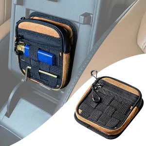 BESTAOO Center Console Hidden Organizer Bag Compatible with Ford Bronco 2021 2022 2023 2024 2025 2/4 Door for Ford Bronco Accessories Interior Accessories Armrest Storage Bag(Orange)