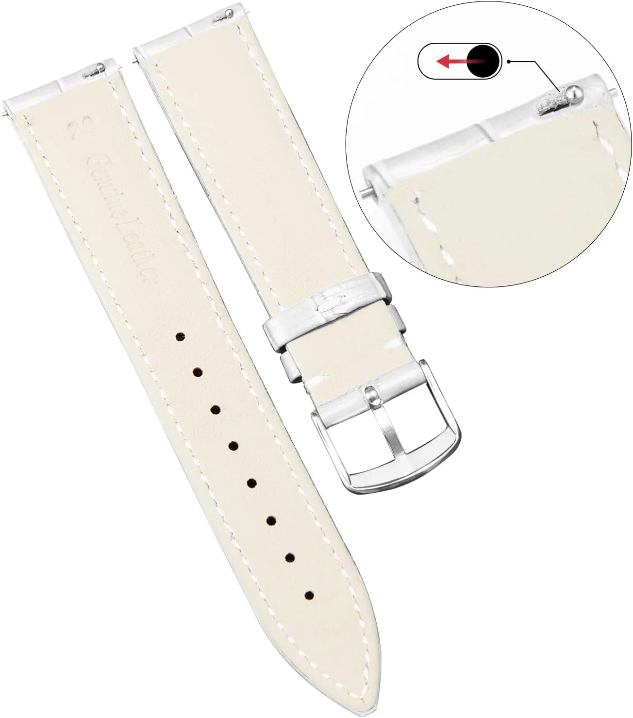 BINLUN Leather Watch Band Genuine Calfskin Replacement Watch Strap Quick Release Crocodile Pattern 10 Colors 13 Sizes for Men Women(10mm,12mm,14mm,16mm,17mm,18mm,19mm,20mm,21mm,22mm,23mm,24mm)
