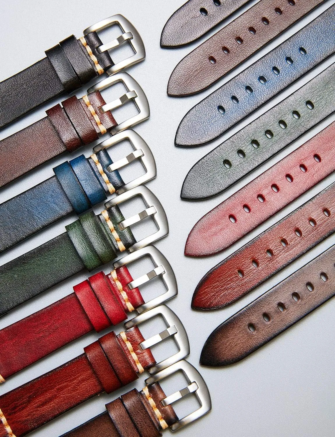 BINLUN Watch Band Compatible with Samsung Watch, Compatible with Huawei Watch, Compatible with Garmin Smartwatch Rubbing Tanned Leather Watch Straps 18/20/22/24mm