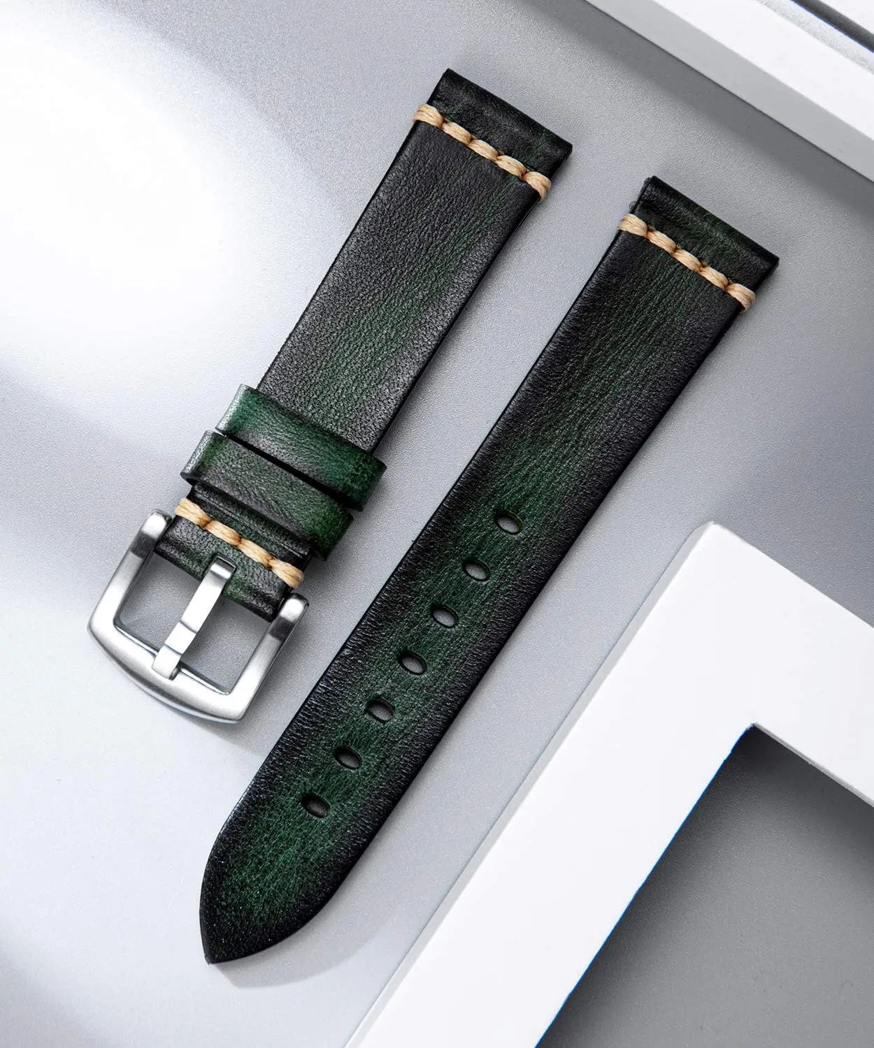 BINLUN Watch Band Compatible with Samsung Watch, Compatible with Huawei Watch, Compatible with Garmin Smartwatch Rubbing Tanned Leather Watch Straps 18/20/22/24mm