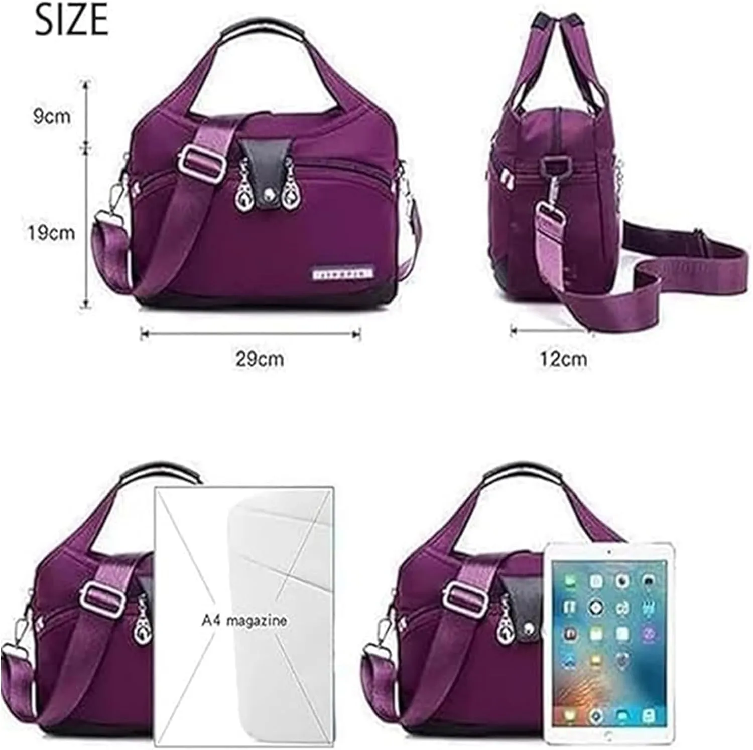 Blaciokamith Tote Bag, Soft Side Lightweight Underseat Tote Bag, Waterproof Oxford Cloth Shoulder, for Daily Traveling