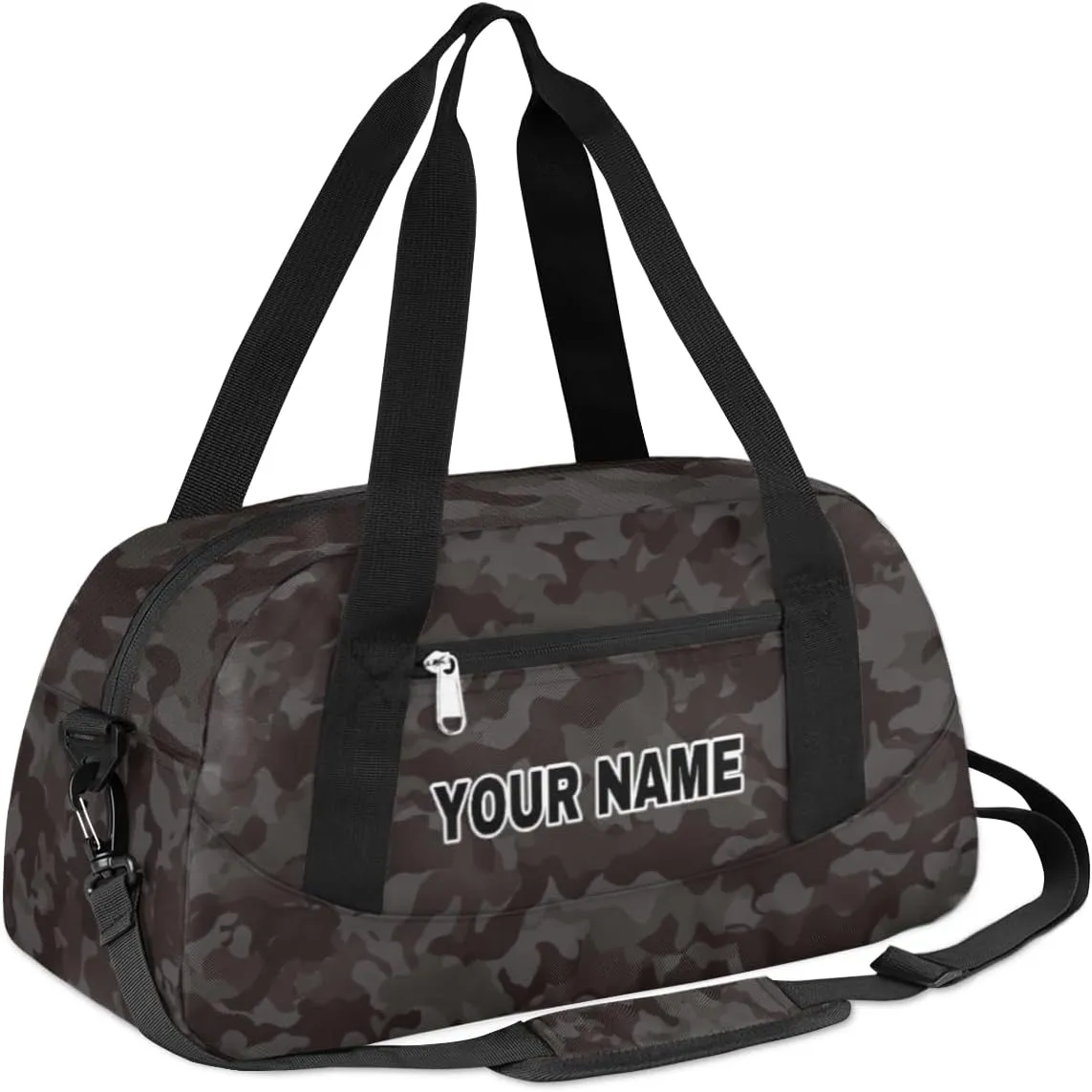 Black Camouflage Personalized Kids Duffel Bags for Boys Girls, Personalized Custom Sports Gym Bag, Customized Travel Duffel Bag Girls Dance Bag Weekender Overnight Bag for Kids