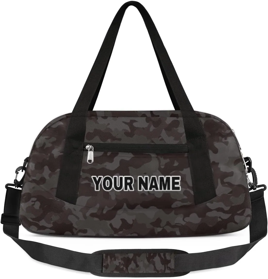 Black Camouflage Personalized Kids Duffel Bags for Boys Girls, Personalized Custom Sports Gym Bag, Customized Travel Duffel Bag Girls Dance Bag Weekender Overnight Bag for Kids