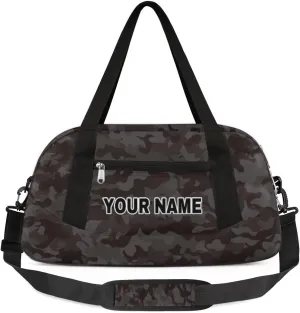 Black Camouflage Personalized Kids Duffel Bags for Boys Girls, Personalized Custom Sports Gym Bag, Customized Travel Duffel Bag Girls Dance Bag Weekender Overnight Bag for Kids