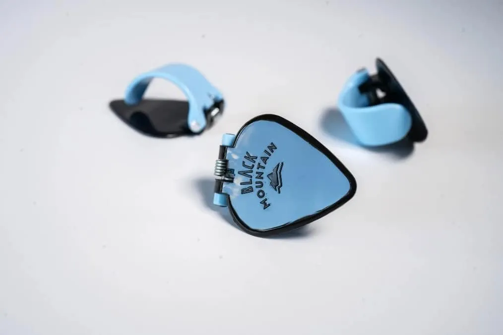 Black Mountain Light Gauge Thumb Picks for Acoustic Guitar, Electric Guitar, Ukulele, Banjo, and More - Spring Loaded Universal Fit for Medium to XL Thumbs - Premium Finger Picks