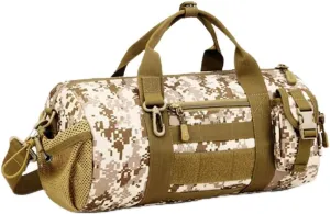 Black Small Canvas Tactical Duffle Carry On Bag for Men and Women