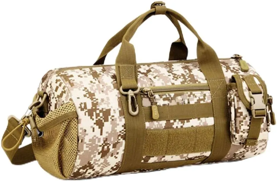 Black Small Canvas Tactical Duffle Carry On Bag for Men and Women