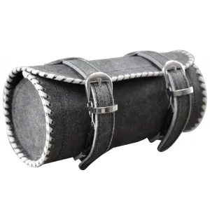 Black Vintage Biker Real Cowhide Leather Tool Bag