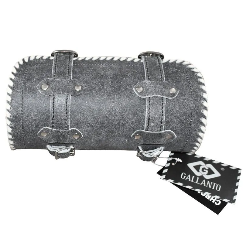 Black Vintage Biker Real Cowhide Leather Tool Bag