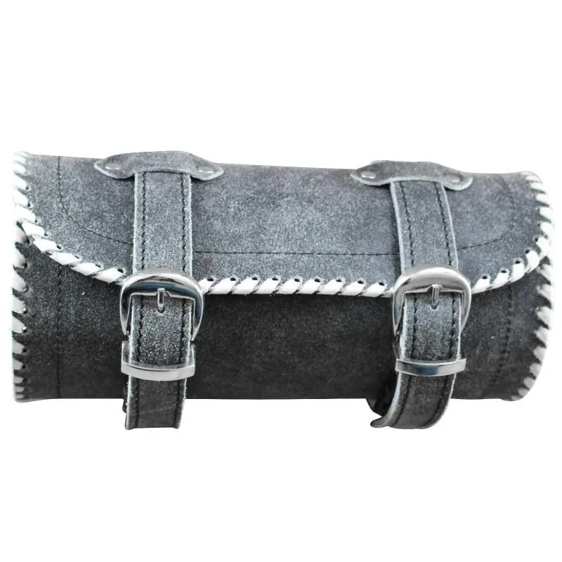 Black Vintage Biker Real Cowhide Leather Tool Bag