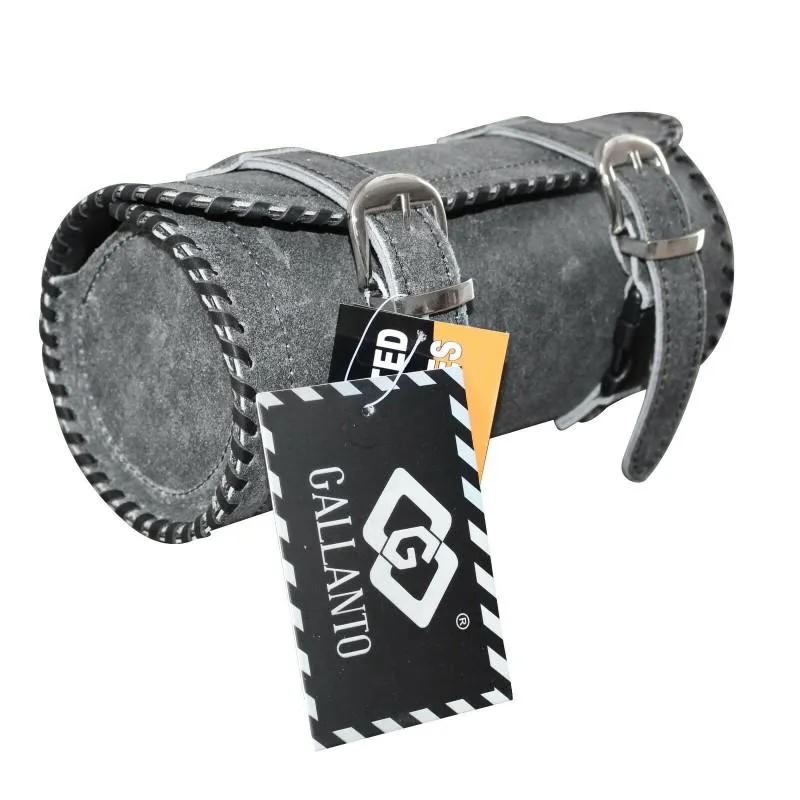 Black Vintage Biker Real Cowhide Leather Tool Bag