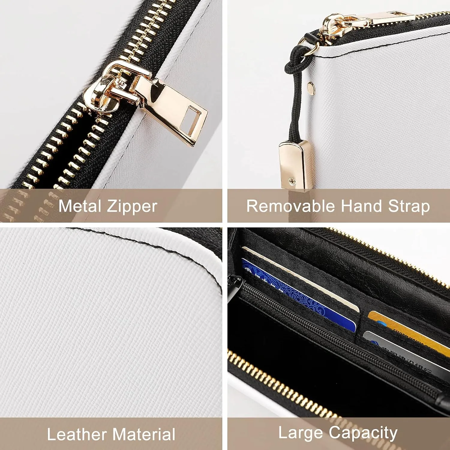 Blue Camouflage Women's Leather Long Large Capacity Wallet Clutch Wallet with Hand Strap, 20x10.5cm, style-19-2