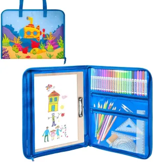 Boczif Art Portfolio Tote Bag, Art Portfolio Case 18’’ x 14’ for Kids and Students Organization, Storage Carrying Case for Paint Pen Artwork Sketch Drawing Paper Drawing Pads Supplies