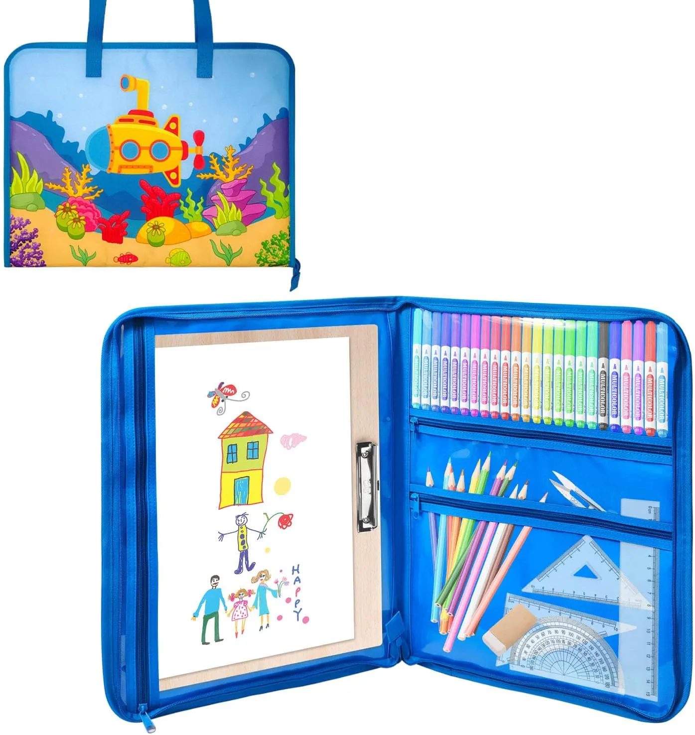 Boczif Art Portfolio Tote Bag, Art Portfolio Case 18’’ x 14’ for Kids and Students Organization, Storage Carrying Case for Paint Pen Artwork Sketch Drawing Paper Drawing Pads Supplies