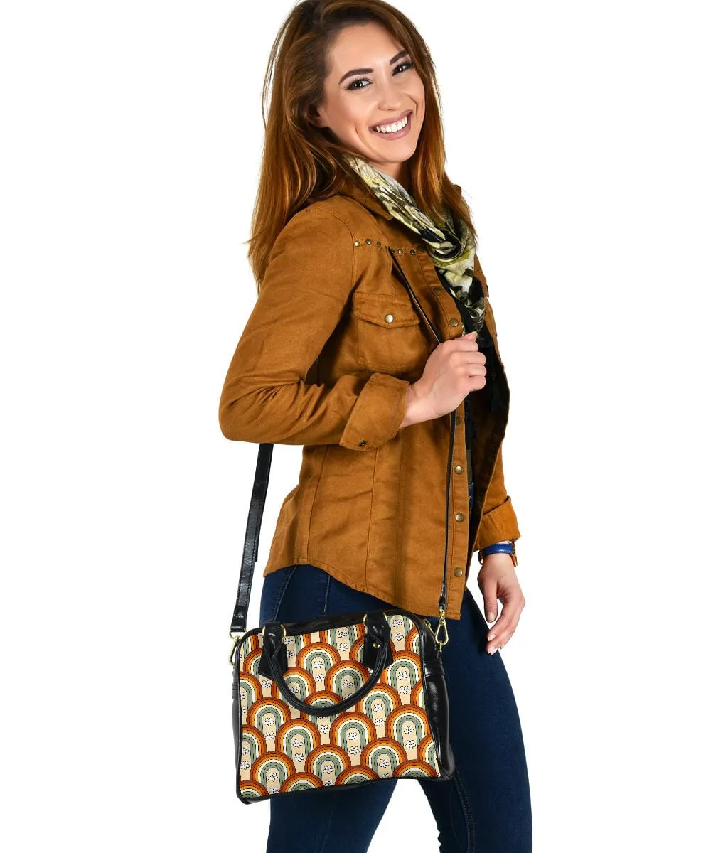 Boho Rainbow Daisy | Leather Shoulder Bag