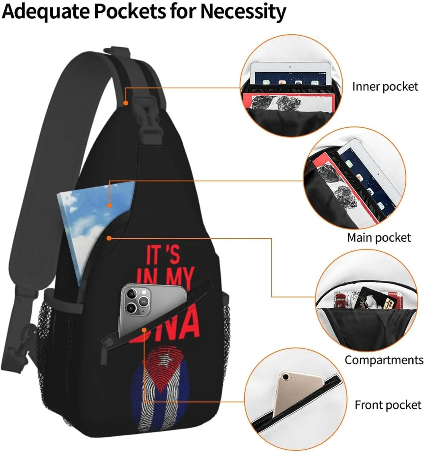 Bow Hunting American Flag Archery Bowhunter Camouflage Sling Bag Chest Bags Crossbody Bag Travel Shoulder Backpack