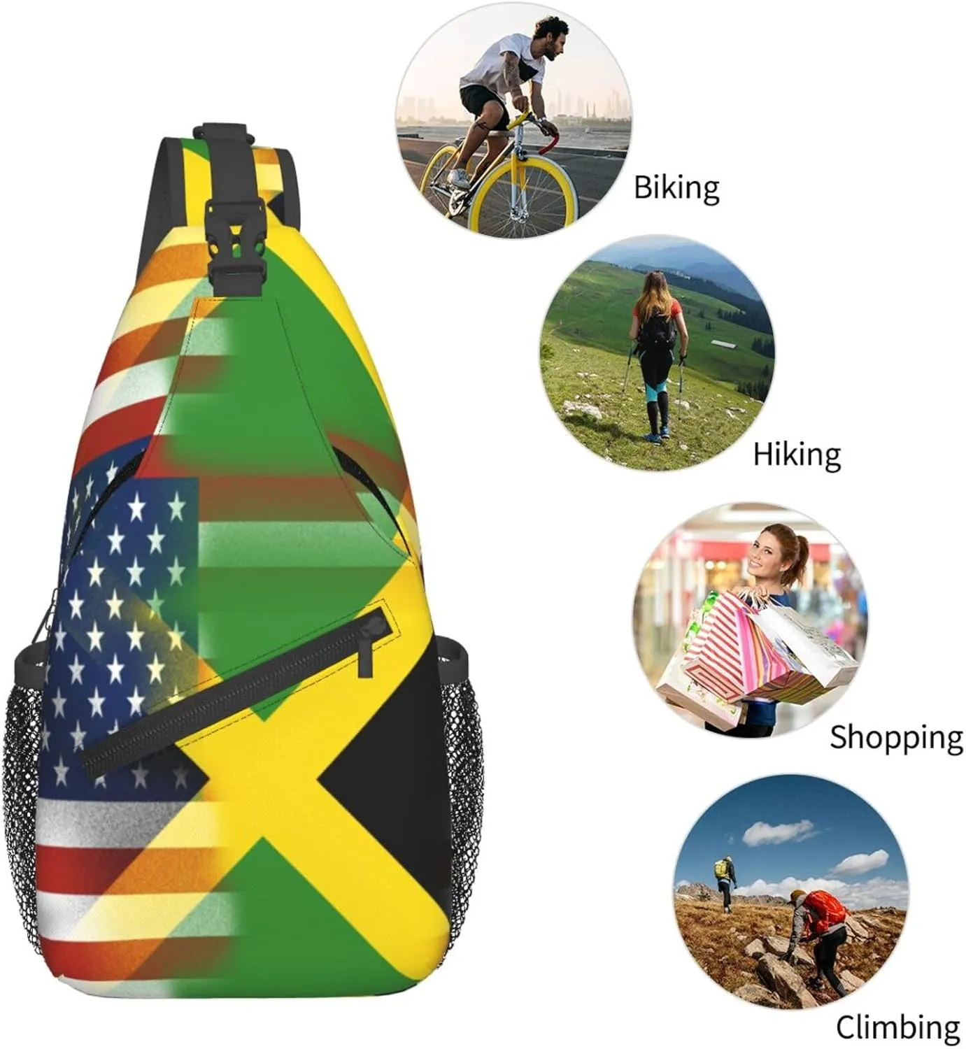 Bow Hunting American Flag Archery Bowhunter Camouflage Sling Bag Chest Bags Crossbody Bag Travel Shoulder Backpack