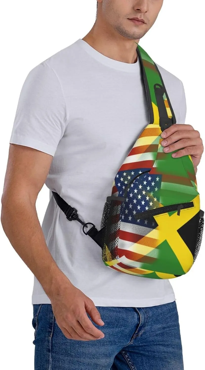 Bow Hunting American Flag Archery Bowhunter Camouflage Sling Bag Chest Bags Crossbody Bag Travel Shoulder Backpack
