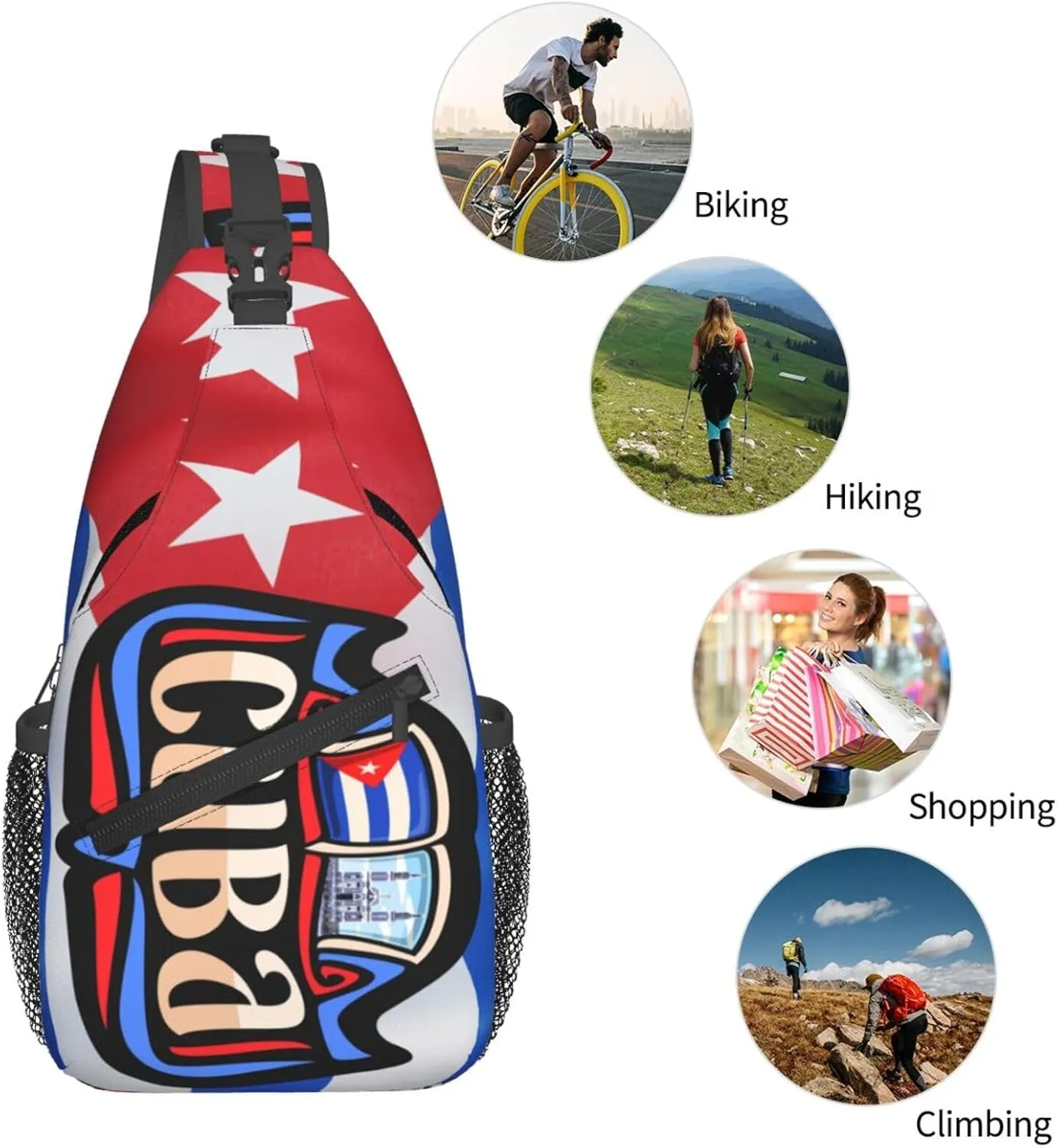 Bow Hunting American Flag Archery Bowhunter Camouflage Sling Bag Chest Bags Crossbody Bag Travel Shoulder Backpack