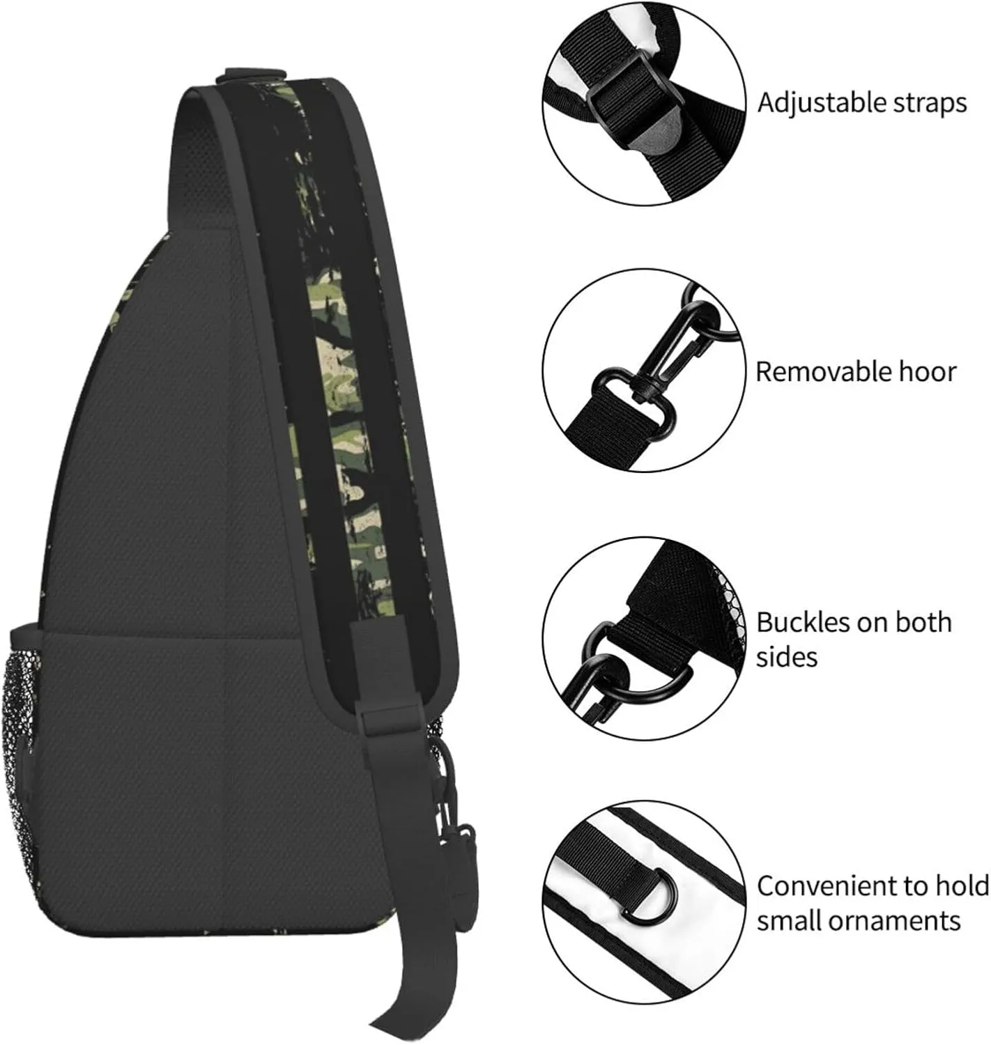 Bow Hunting American Flag Archery Bowhunter Camouflage Sling Bag Chest Bags Crossbody Bag Travel Shoulder Backpack
