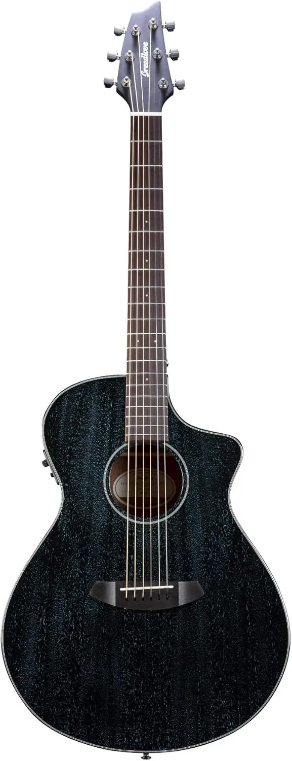 Breedlove Rainforest S Concert CE African Mahogany Soft Cutaway 6-String Acoustic Electric Guitar with Fishman Presys I Electronics (Midnight Blue)
