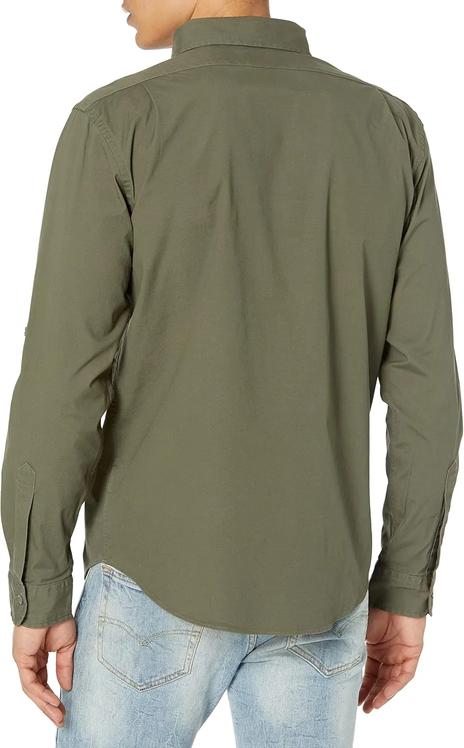 Brooks Brothers Men's Cotton Stretch Canvas Long Sleeve Button Down Safari Shirt