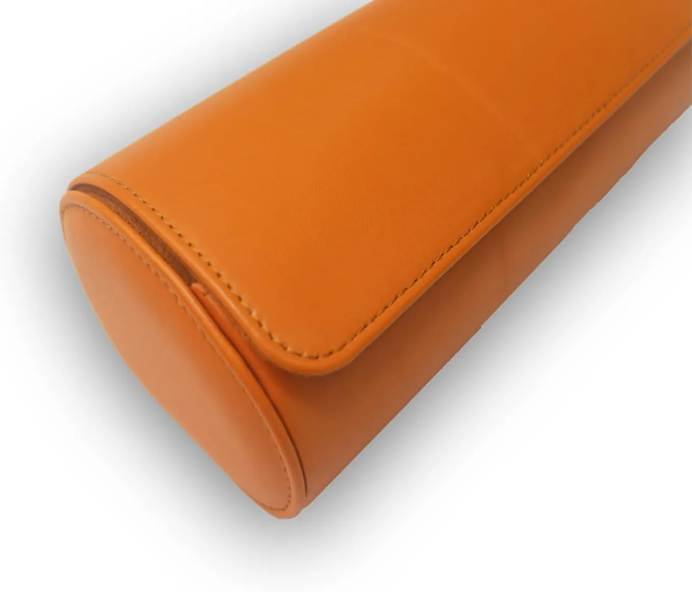 Brown Recycled Leather Watch Roll - Travel Case & Band Storage - 3 Watch Case (BROWN)