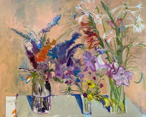 Butterflies Etc C-LB349 Acrylic Flower Paintings by Lila Bacon 08-2020 24x30