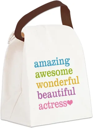 CafePress Amazing Actress Canvas Lunch Bag with Strap Handle