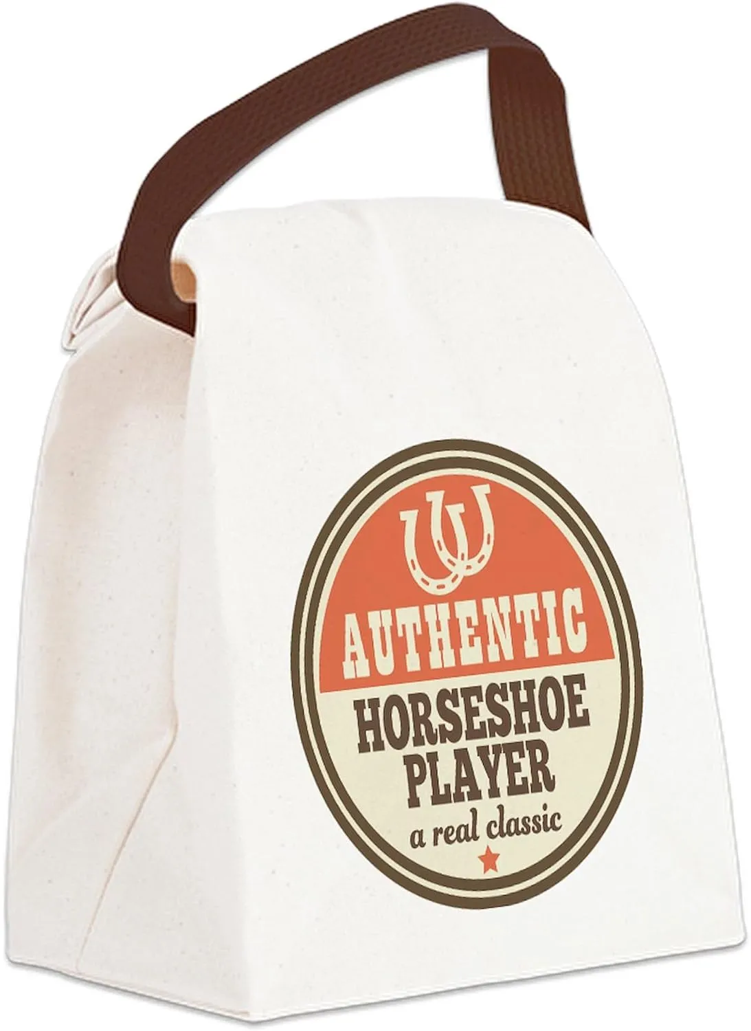 CafePress Horseshoe Player Gift Canvas Lunch Bag with Strap Handle