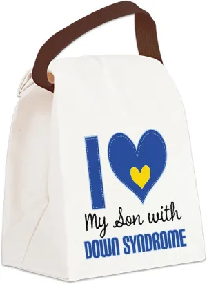 CafePress I Heart Son With Down Syndrome Inkonly Canvas Lunc Canvas Lunch Bag with Strap Handle