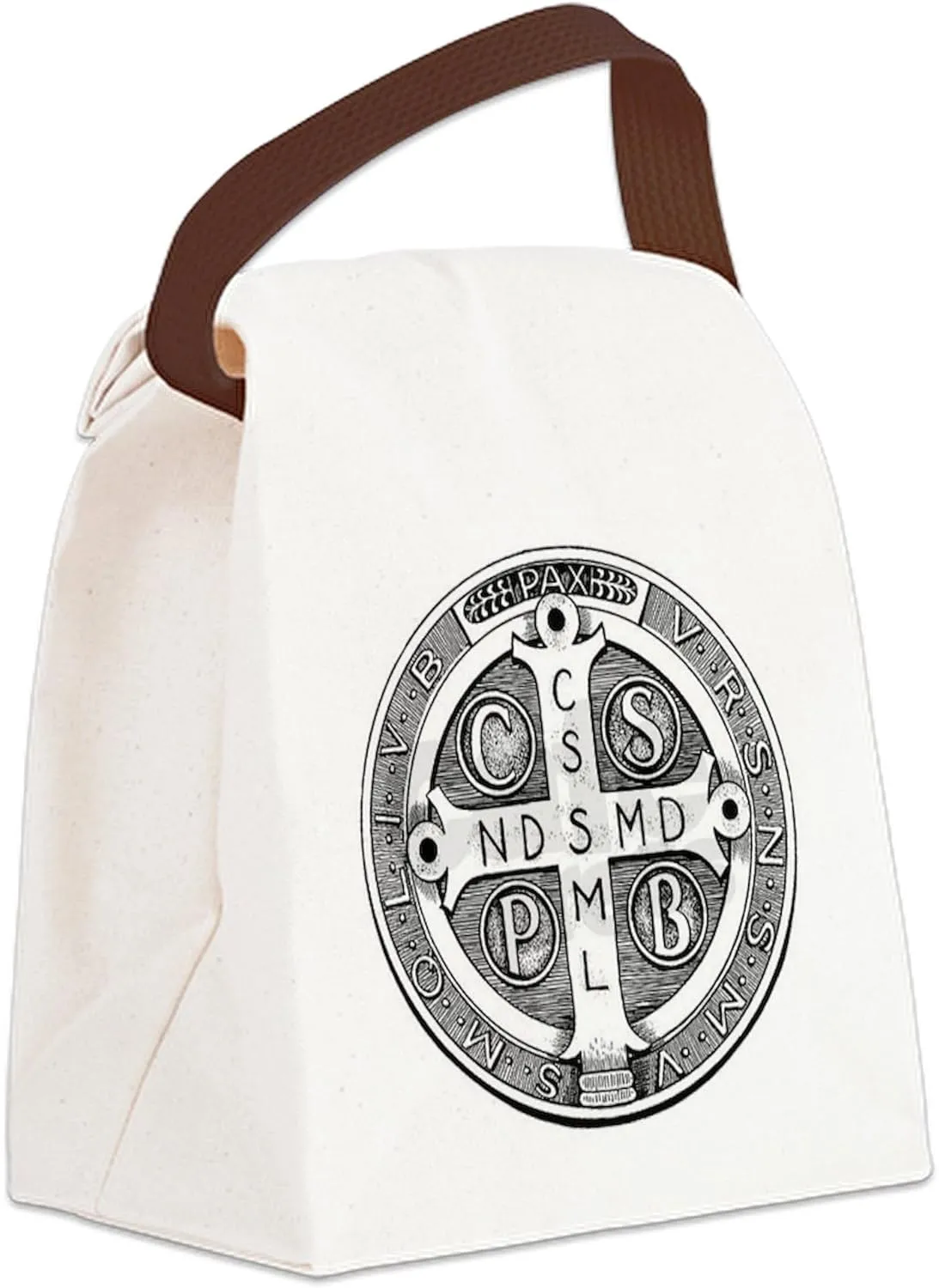 CafePress Medal Of Saint Benedict Canvas Lunch Bag with Strap Handle