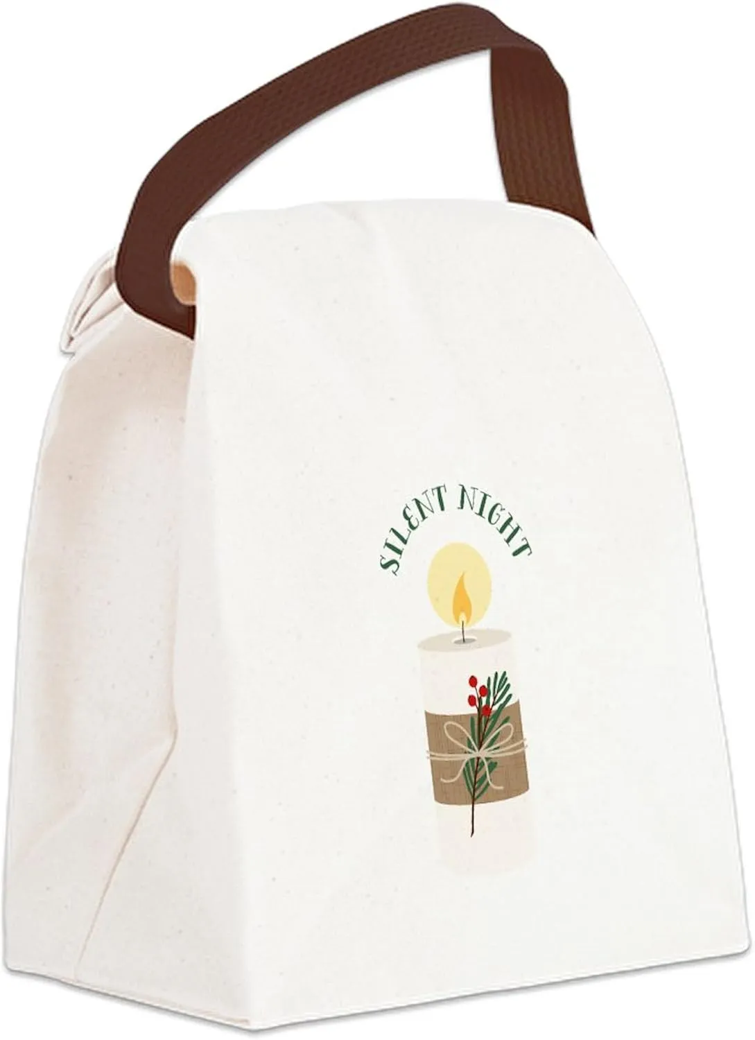 CafePress Silent Night Canvas Lunch Bag with Strap Handle