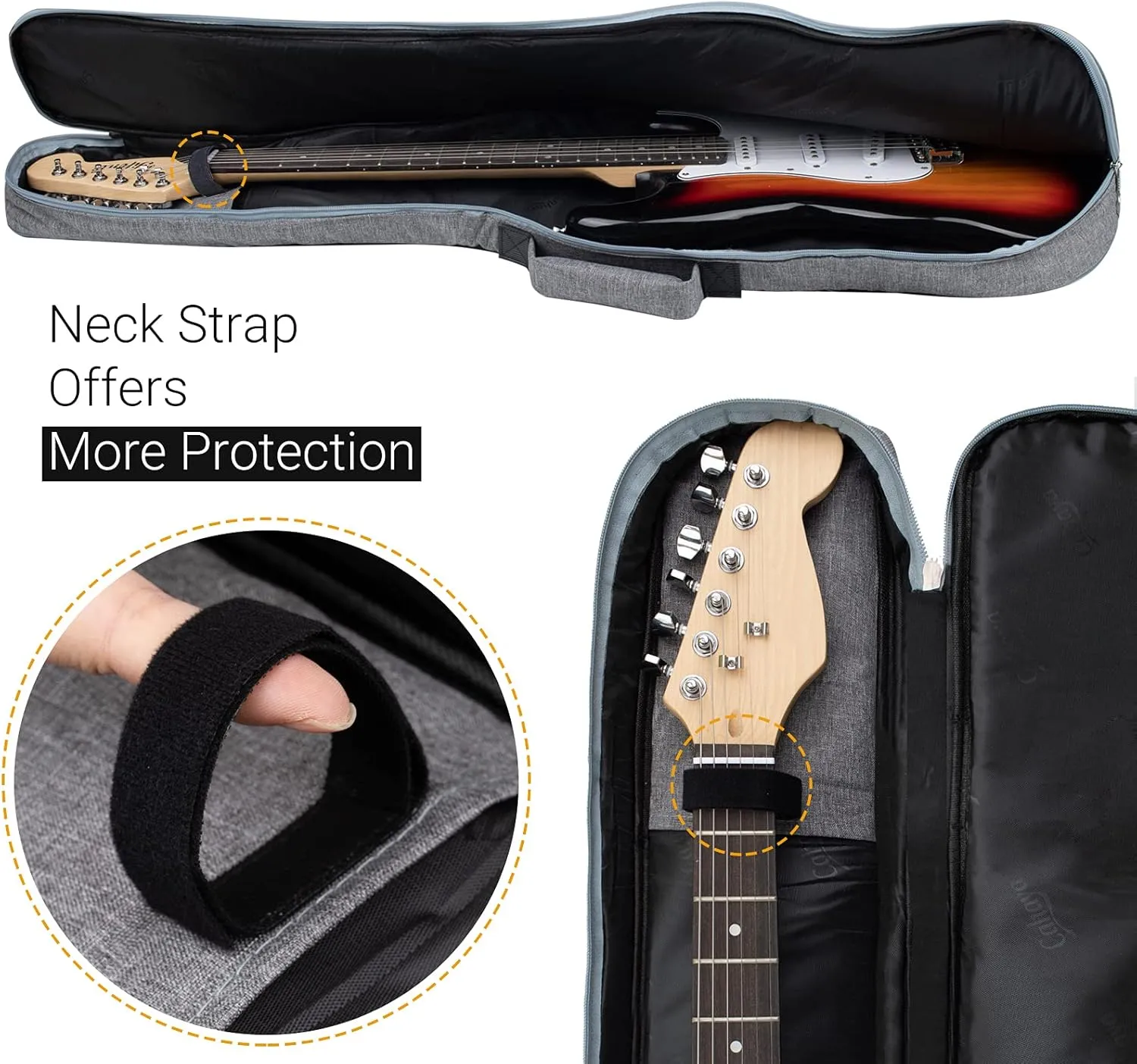 CAHAYA Electric Guitar Bag Padded Electric Guitar Gig Bag Case 0.35in Padding Dual Adjustable Shoulder Strap Electric Guitar Case CY0175