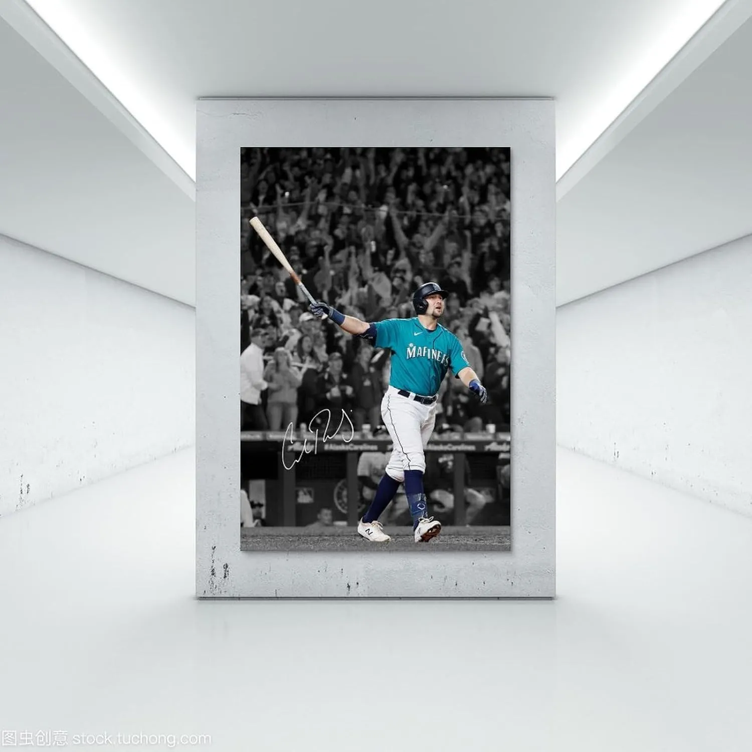 Cal Raleigh Baseball Art Poster Collection Wall Art Painting Canvas Gift Living Room Prints Bedroom Decor Artworks 24x36inch(60x90cm)