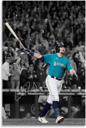 Cal Raleigh Baseball Art Poster Collection Wall Art Painting Canvas Gift Living Room Prints Bedroom Decor Artworks 24x36inch(60x90cm)