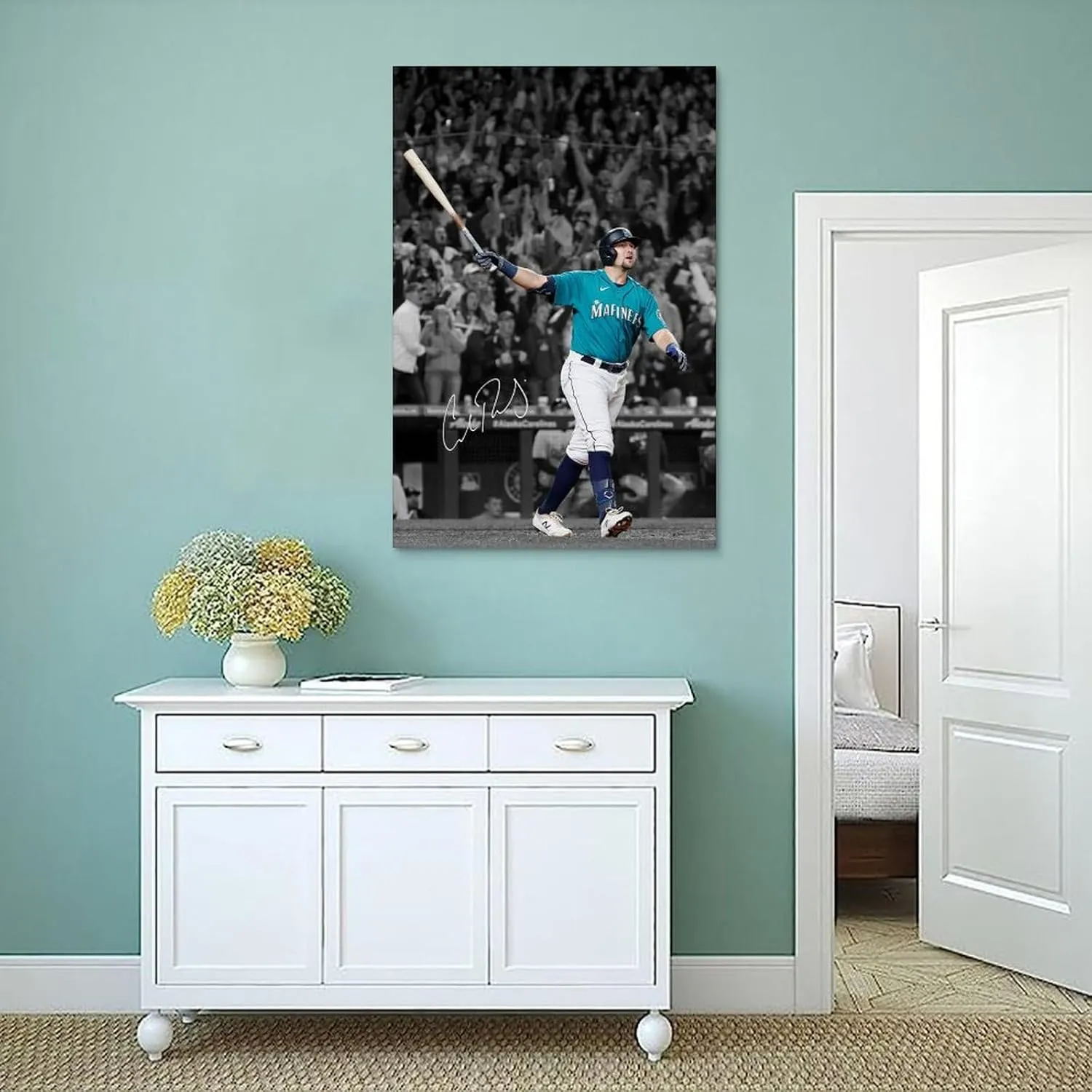 Cal Raleigh Baseball Art Poster Collection Wall Art Painting Canvas Gift Living Room Prints Bedroom Decor Artworks 24x36inch(60x90cm)