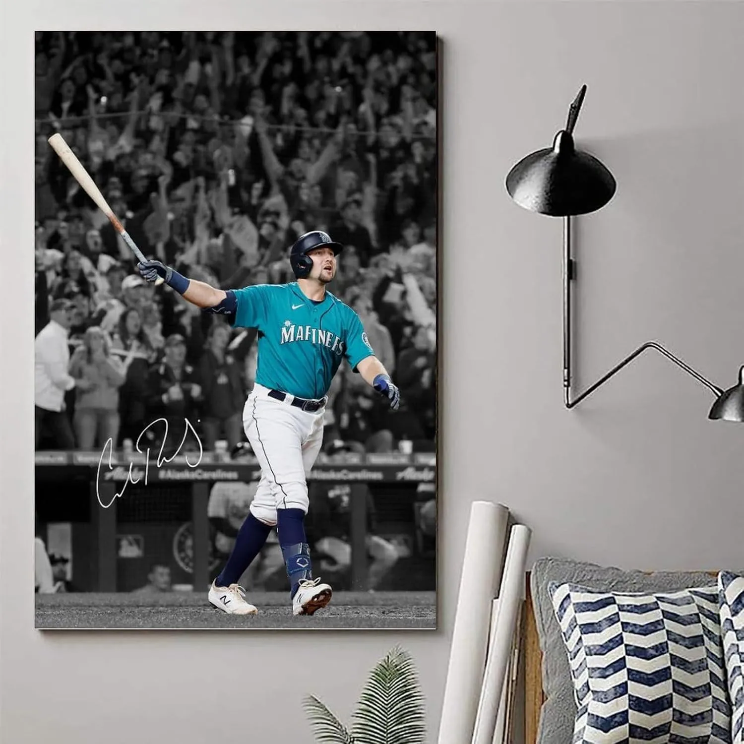 Cal Raleigh Baseball Art Poster Collection Wall Art Painting Canvas Gift Living Room Prints Bedroom Decor Artworks 24x36inch(60x90cm)