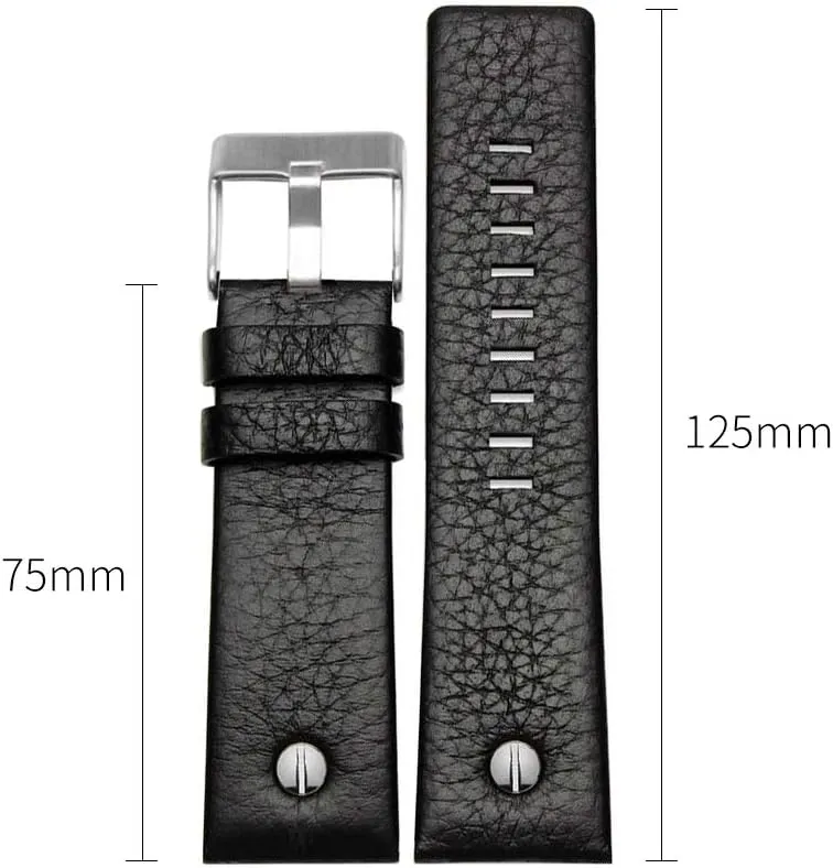 Calfskin Leather Watch Band Suitable for Men's Diesel Watches