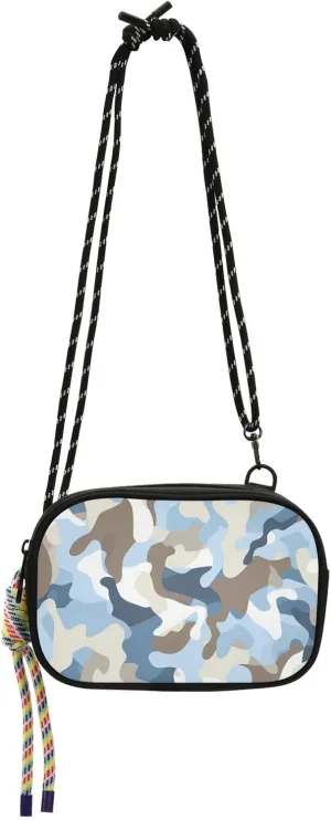Camouflage Baby Blue Cross Body Bag Mens Fashion with Adjustable Strap Over Shoulder Purse Have a meal bolsas elegantes para mujer
