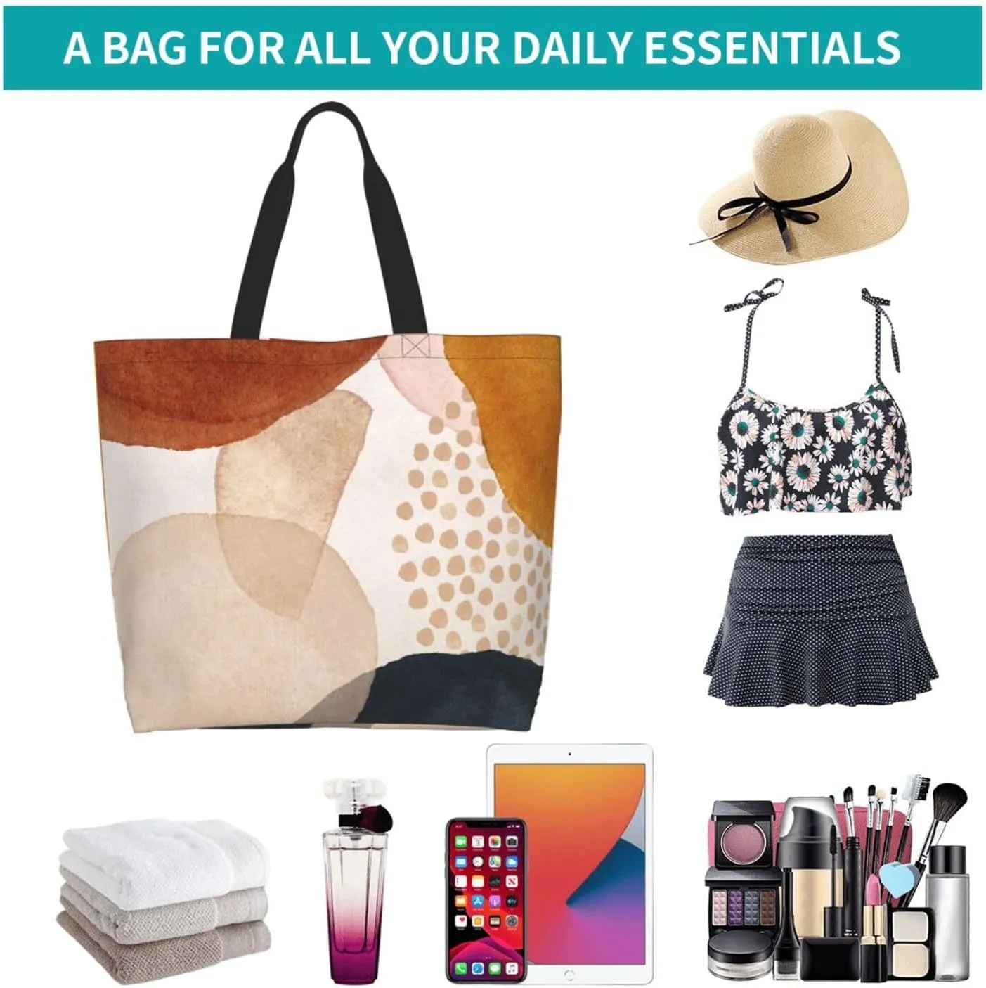 Camouflage Camo Large Tote Bag Casual Shoulder Bags Reusable Grocery Handbag For Women Travel Shopping Gym