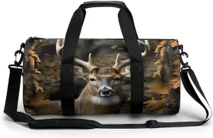 Camouflage Deer Gym Bag Sport Gym Tote Bag Lightweight Duffle Bag Carry On Weekender Bags for Women Men