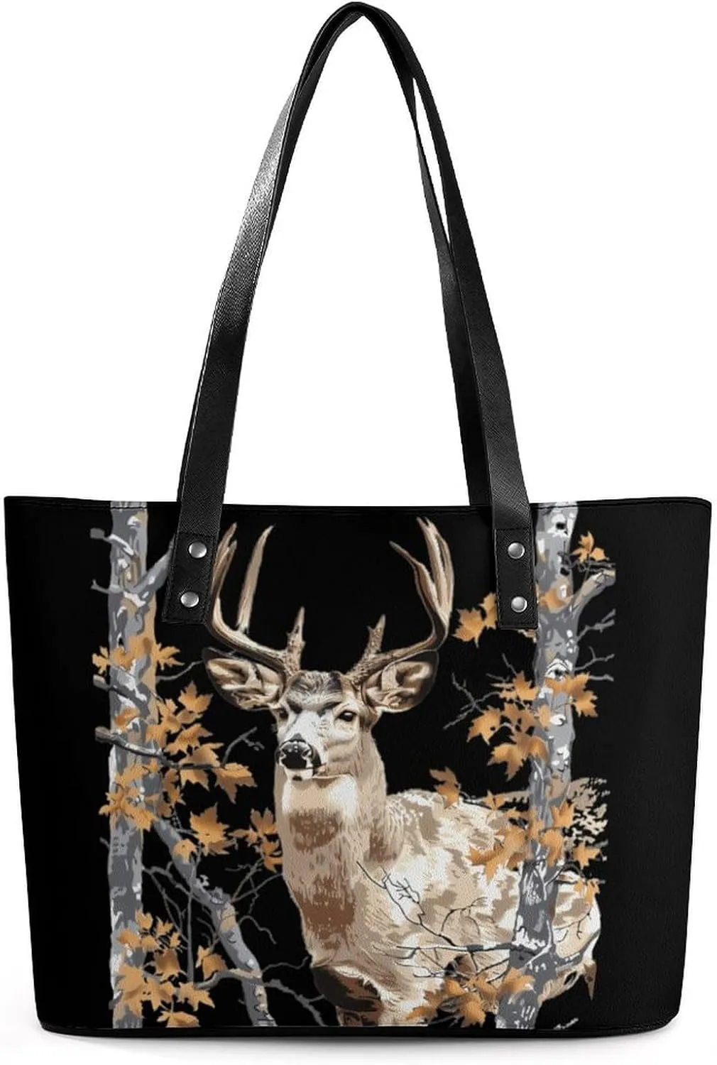 Camouflage Deer Hunting Women's Handbag Fashion Shoulder Bag Purse Leather Tote Bags Crossbody Travel