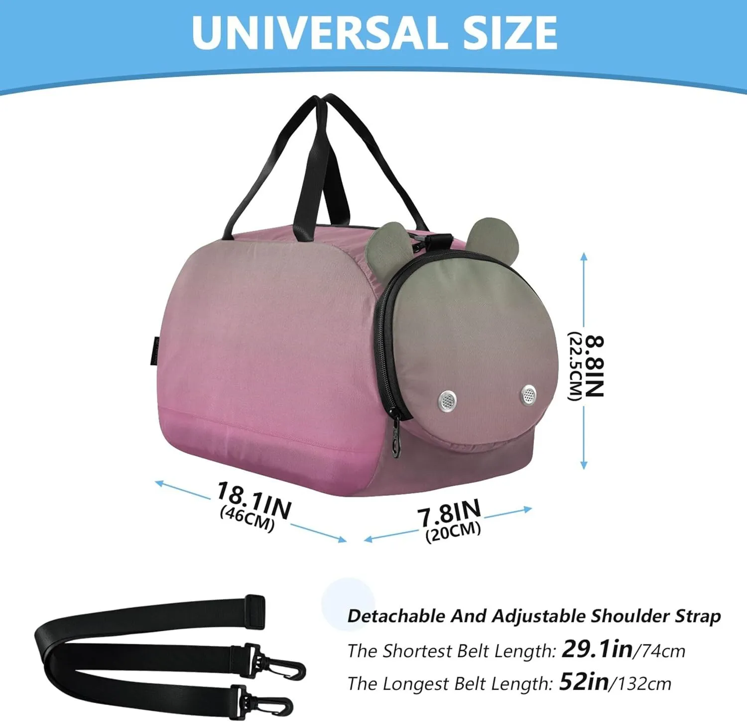 Camouflage Green Hot Pink Gradient Duffle Bags for Traveling Tote Weekender Overnight Duffle Bag for Kids Boys Carry on Duffel Bag